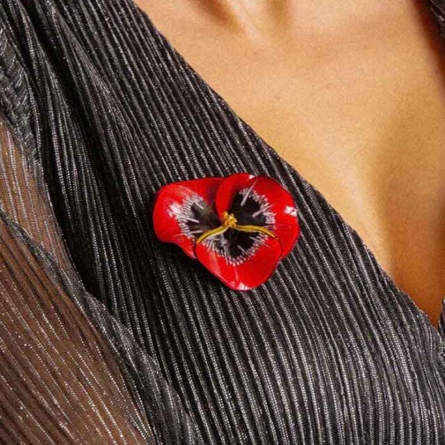 Ciléa Paris - Broche Pensée - Grand – Vert