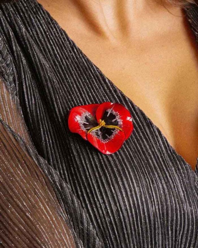 Ciléa Paris - Broche Pensée - Grand – Vert