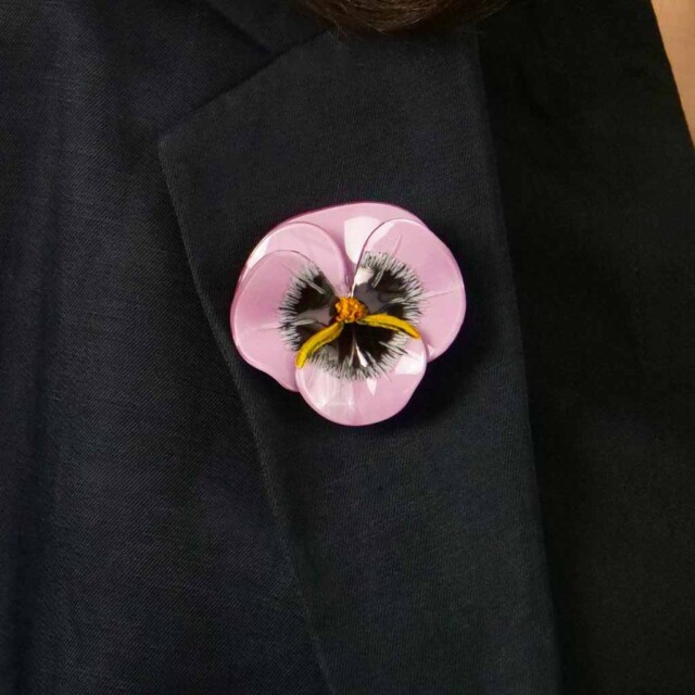 Ciléa Paris - Broche Pensée - Petit – Rouge