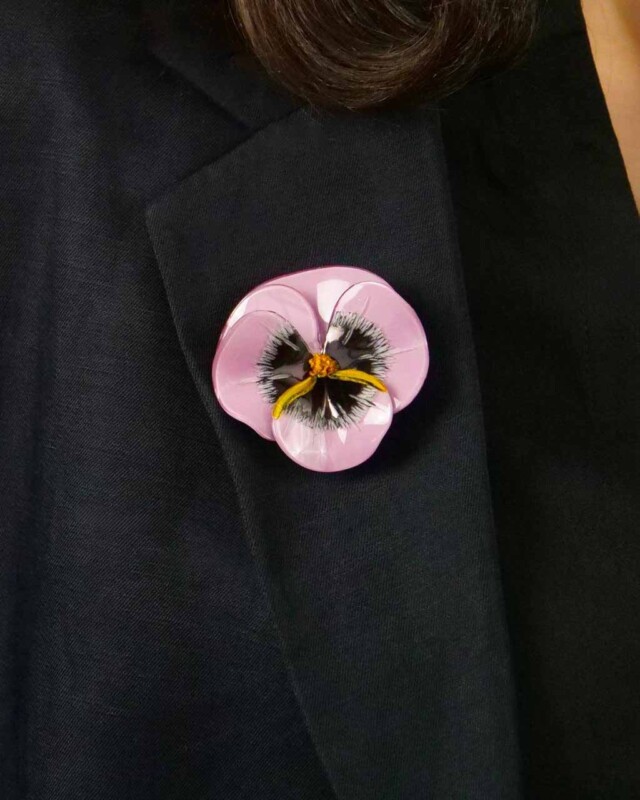 Ciléa Paris - Broche Pensée - Petit – Rouge