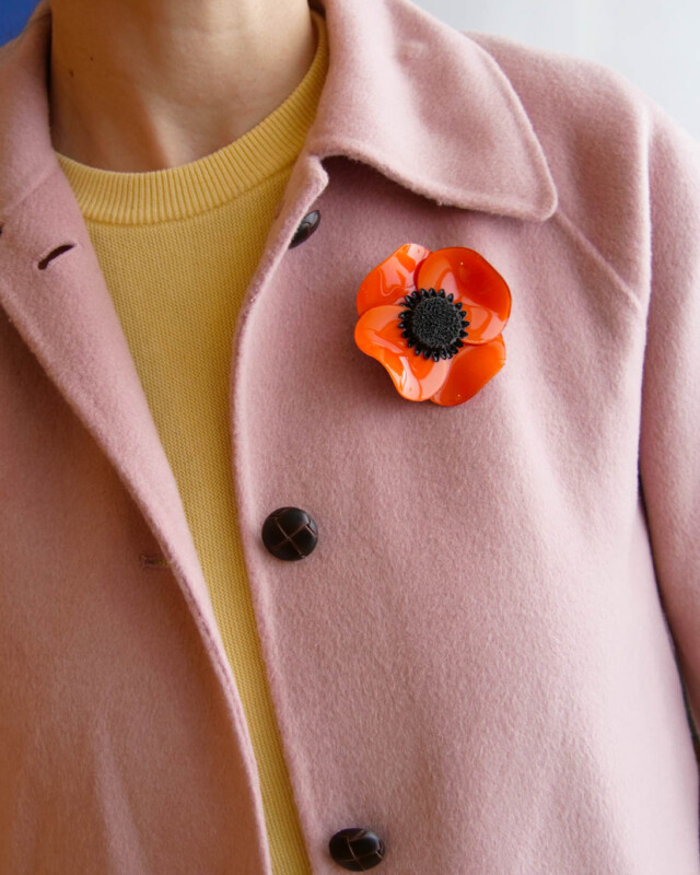 Ciléa Paris - Broche Anémone - Grand – Noir