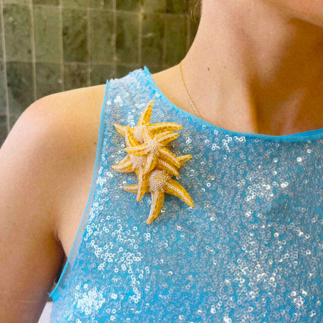 Ciléa Bijoux - Broche Ariel – Bleu pale