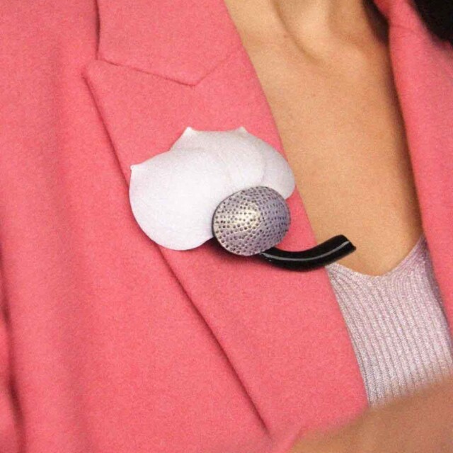 Ciléa Paris - Broche Tulipier velours – Fuchsia