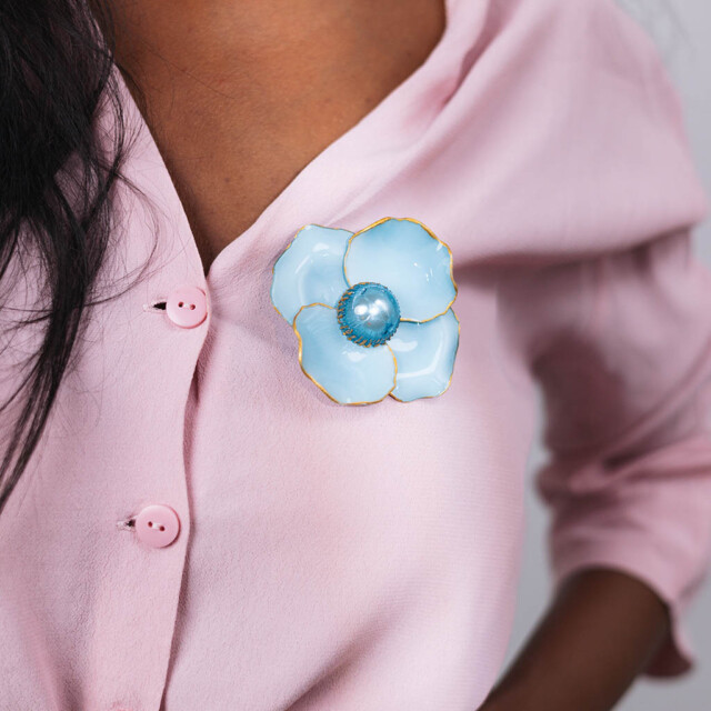 Ciléa Bijoux - Broche La Baule – Bleu