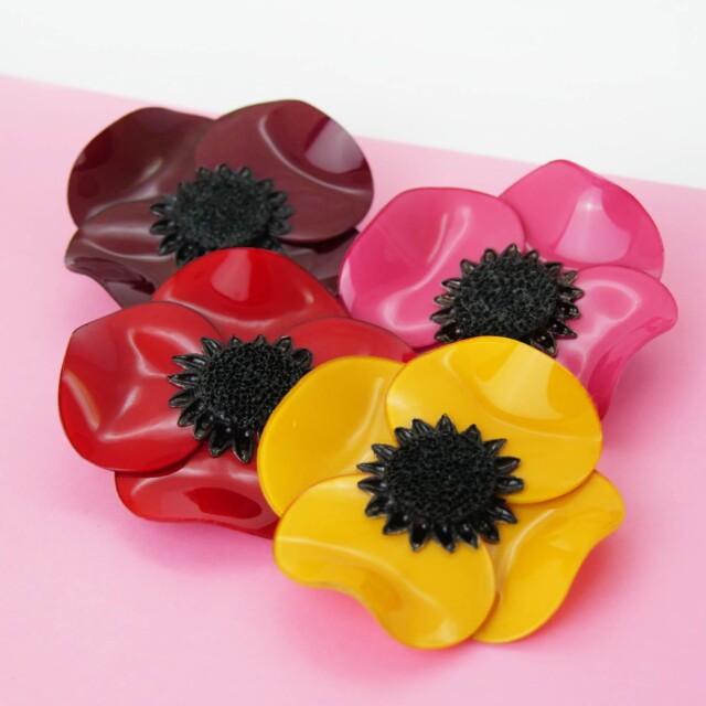 Ciléa Paris - Broche Anémone - Grand – Noir