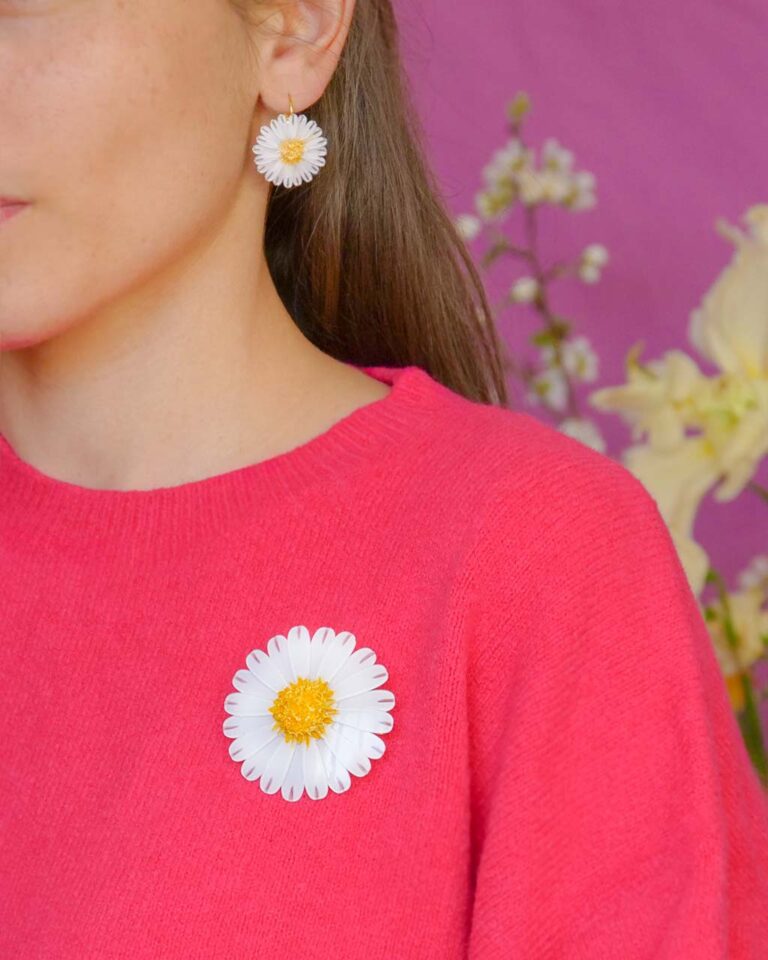 Ciléa Paris - Broche Daisy – Blanc