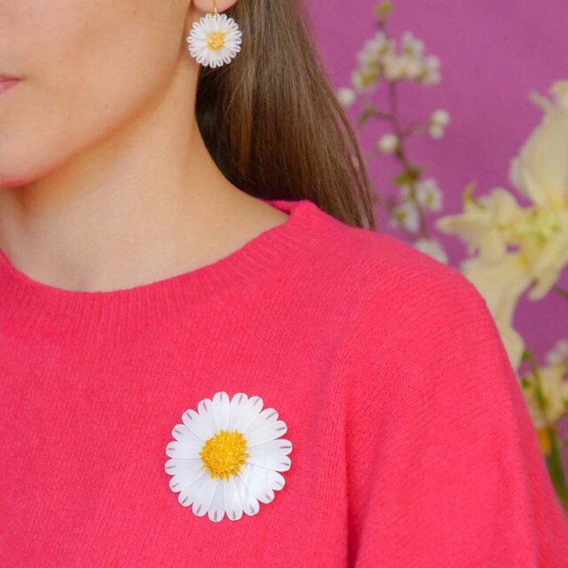 Ciléa Paris - Broche Daisy – Blanc