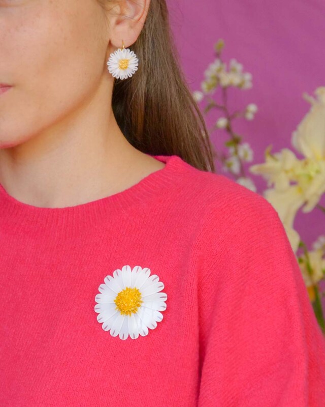 Ciléa Paris - Broche Daisy – Blanc