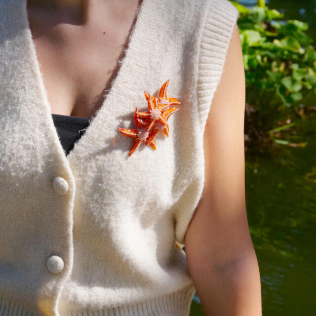 Ciléa Bijoux - Broche Ariel – Bleu pale