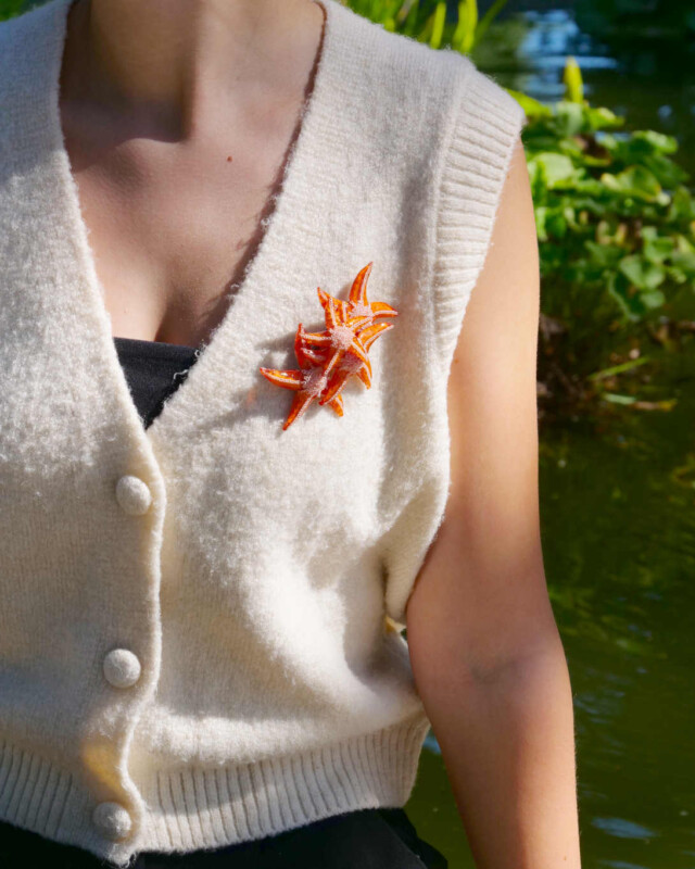 Ciléa Bijoux - Broche Ariel – Bleu pale