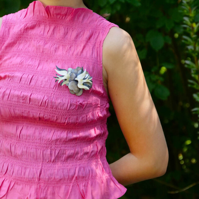 Ciléa Bijoux - Broche oiseau Cabourg - Grand – Ivoire