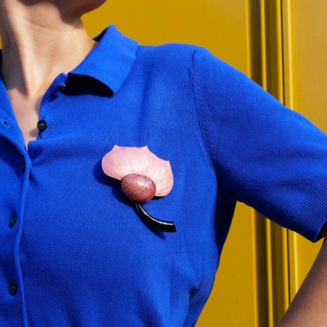 Ciléa Paris - Broche Tulipier velours – Fuchsia
