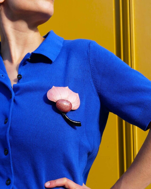 Ciléa Paris - Broche Tulipier velours – Fuchsia