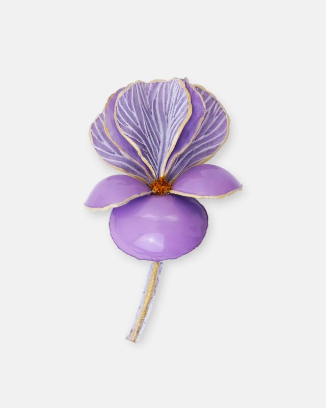 Ciléa Paris - Broche Iris - effet satin – Rose pastel