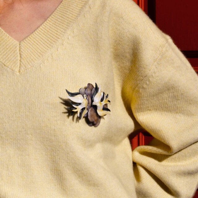 Ciléa Bijoux - Broche oiseau Cabourg - Grand – Ivoire