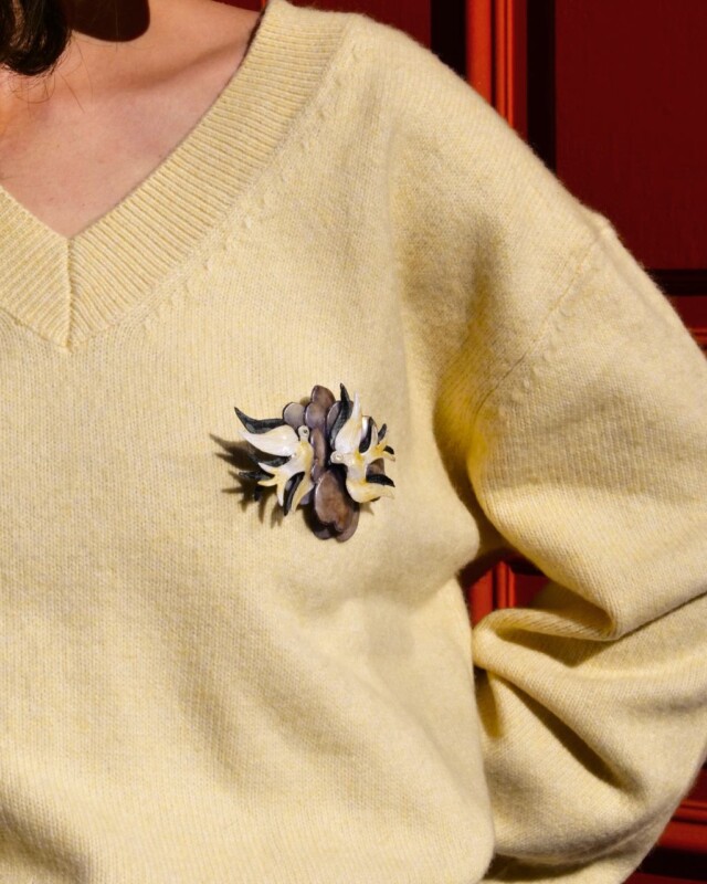 Ciléa Bijoux - Broche oiseau Cabourg - Grand – Ivoire