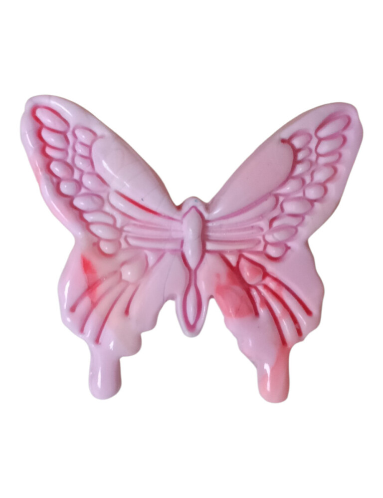 L’Atelier de Patricia - Broche Papillon & Fleur – Rose et bleu