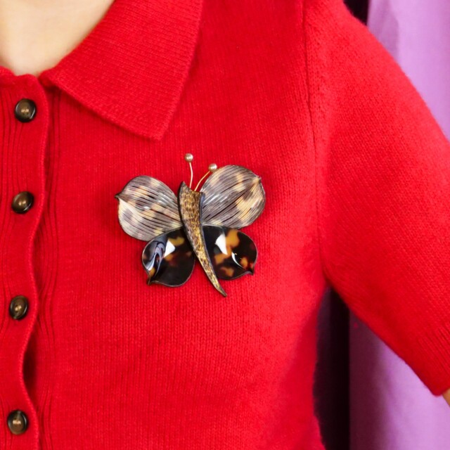 Ciléa Paris - Broches bijoux papillon Zora effet satin – Léopard