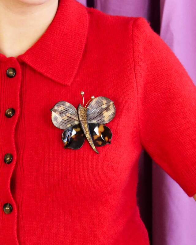 Ciléa Paris - Broches bijoux papillon Zora effet satin – Léopard