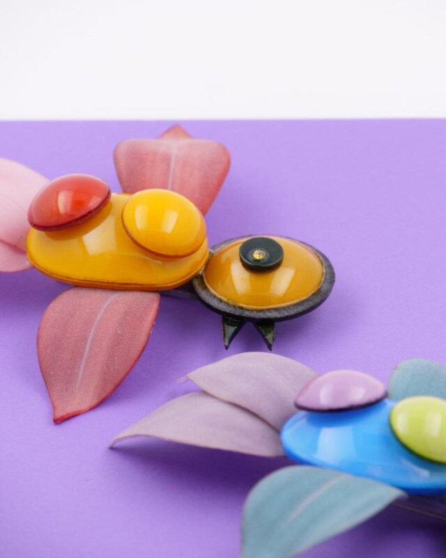 Ciléa Paris - Broche colibri Gaston – Corail