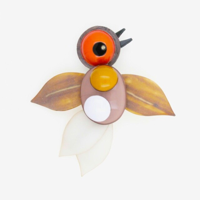 Ciléa Paris - Broche colibri Gaston – Corail