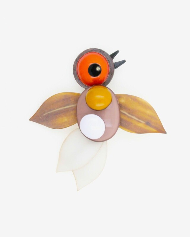 Ciléa Paris - Broche colibri Gaston – Corail