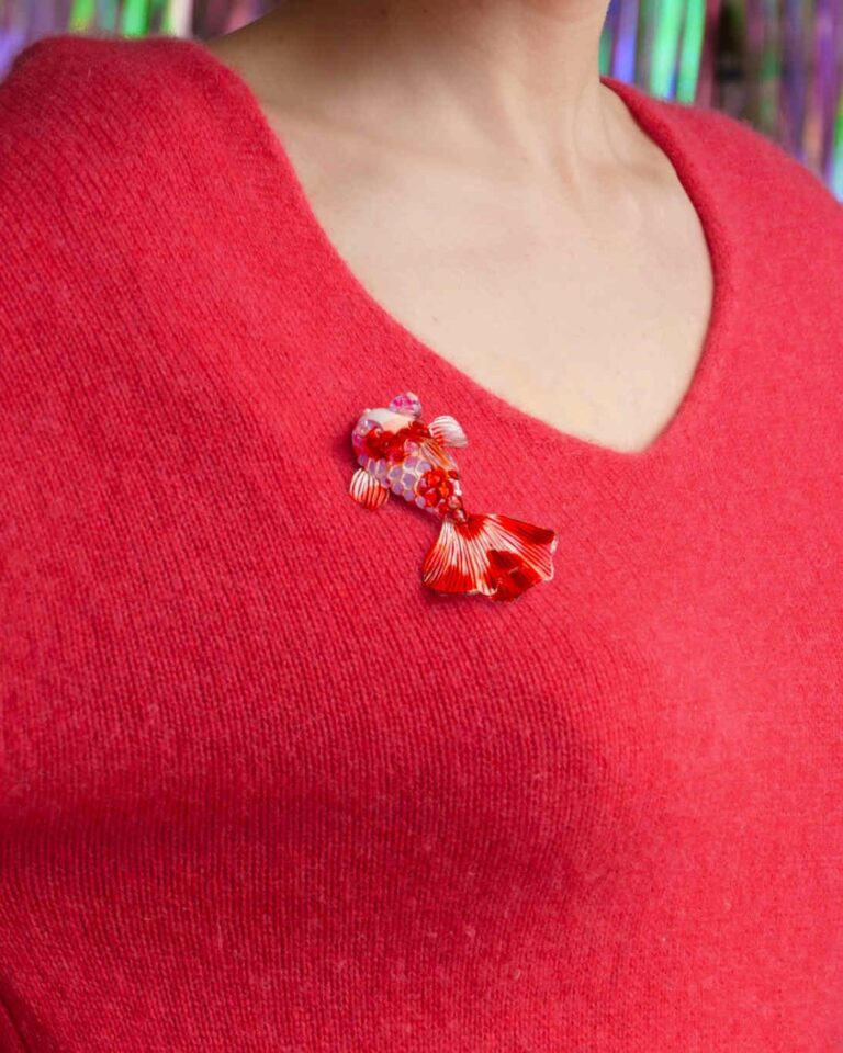 Ciléa Paris - Broche Koï Poisson – Turquoise clair