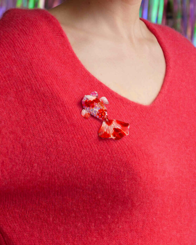 Ciléa Paris - Broche Koï Poisson – Turquoise clair