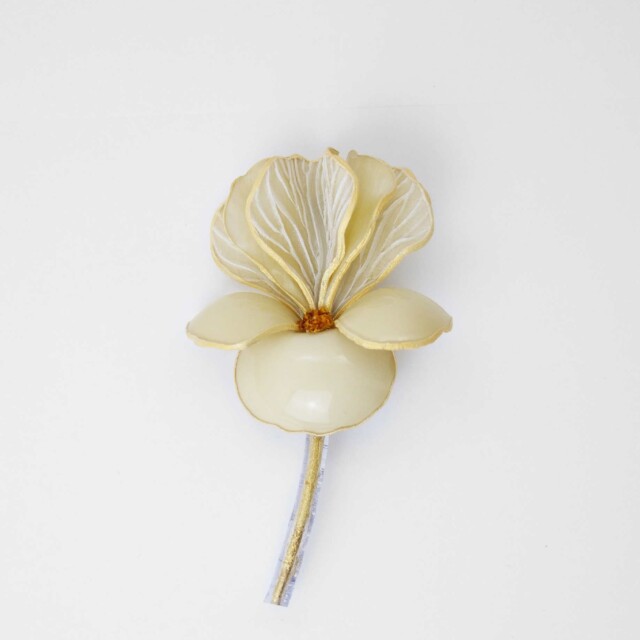 Ciléa Paris - Broche Iris - effet satin – Rose pastel