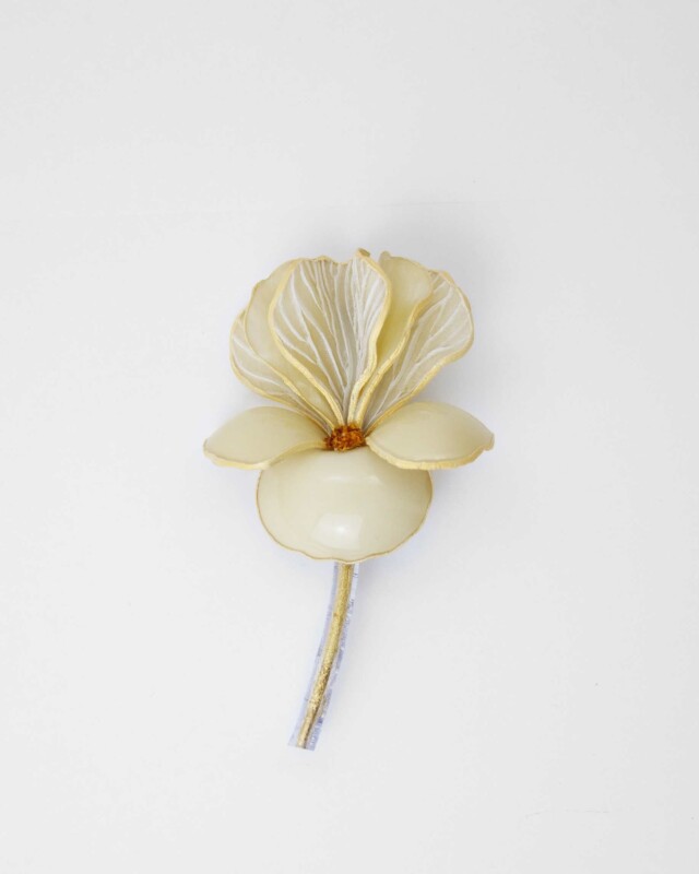 Ciléa Paris - Broche Iris - effet satin – Rose pastel