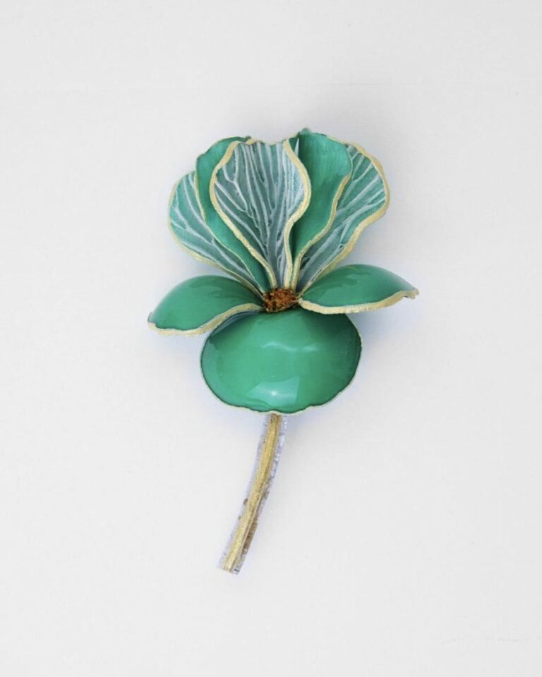 Ciléa Paris - Broche Iris - effet satin – Rose pastel