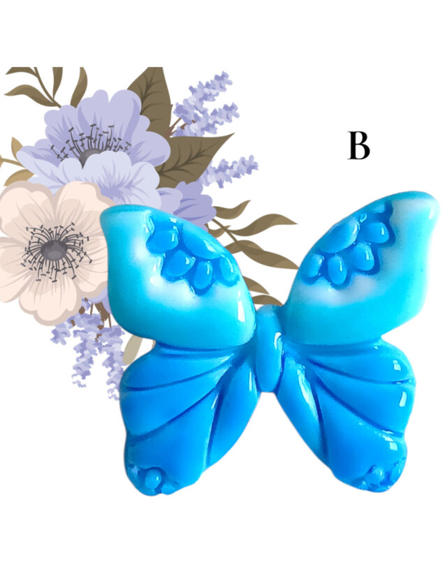 L’Atelier de Patricia - Broches- papillons – Bleu et rose