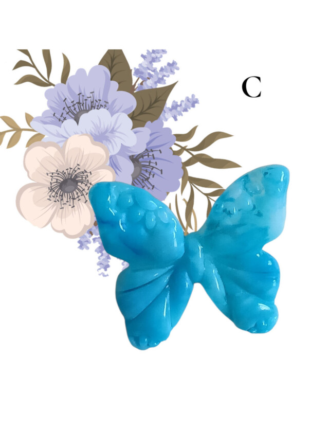 L’Atelier de Patricia - Broches- papillons – Bleu et rose
