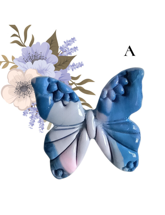 L’Atelier de Patricia - Broches- papillons – Bleu et rose