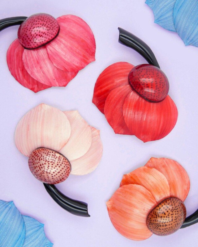 Ciléa Paris - Broche Tulipier velours – Fuchsia