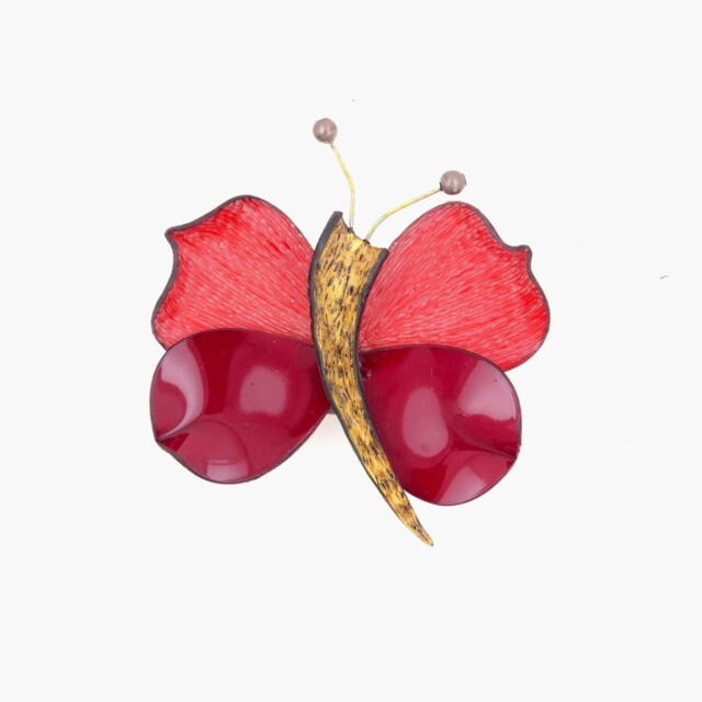 Ciléa Paris - Broches bijoux papillon Zora effet satin – Léopard