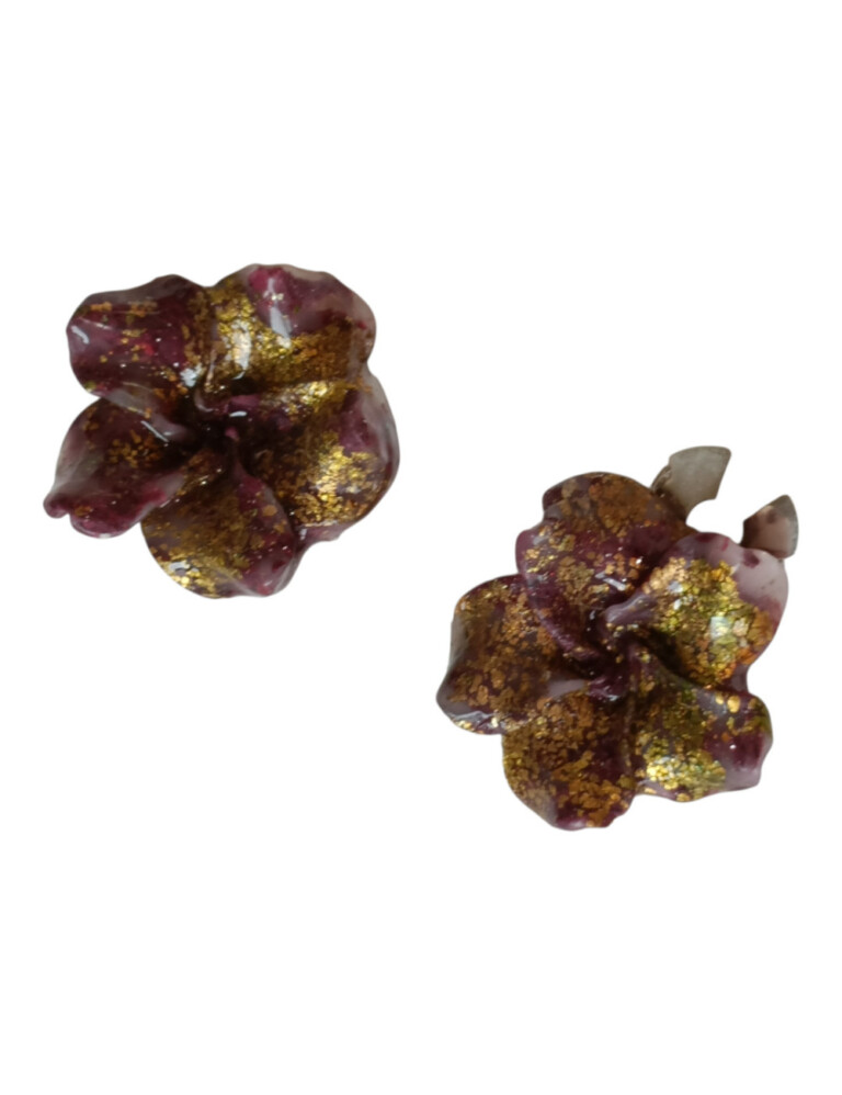 L’Atelier de Patricia - Cache-Bouton -Fleur Scintillante – Doré