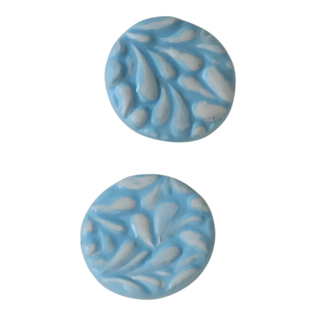 L’Atelier de Patricia - Cache bouton - motif floral – Bleu clair
