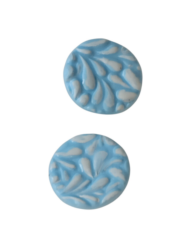 L’Atelier de Patricia - Cache bouton - motif floral – Bleu clair
