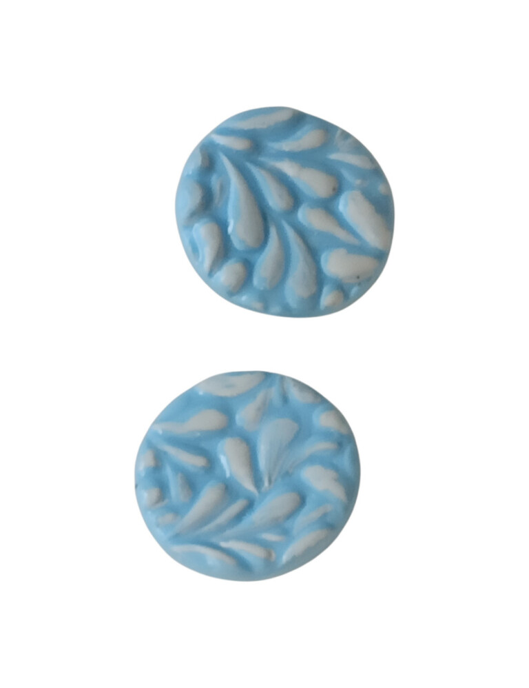 L’Atelier de Patricia - Cache bouton - motif floral – Bleu clair