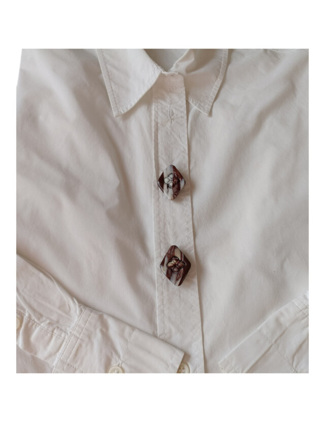 L’Atelier de Patricia - Cache bouton - Choco-Marbré – Beige - chocolat