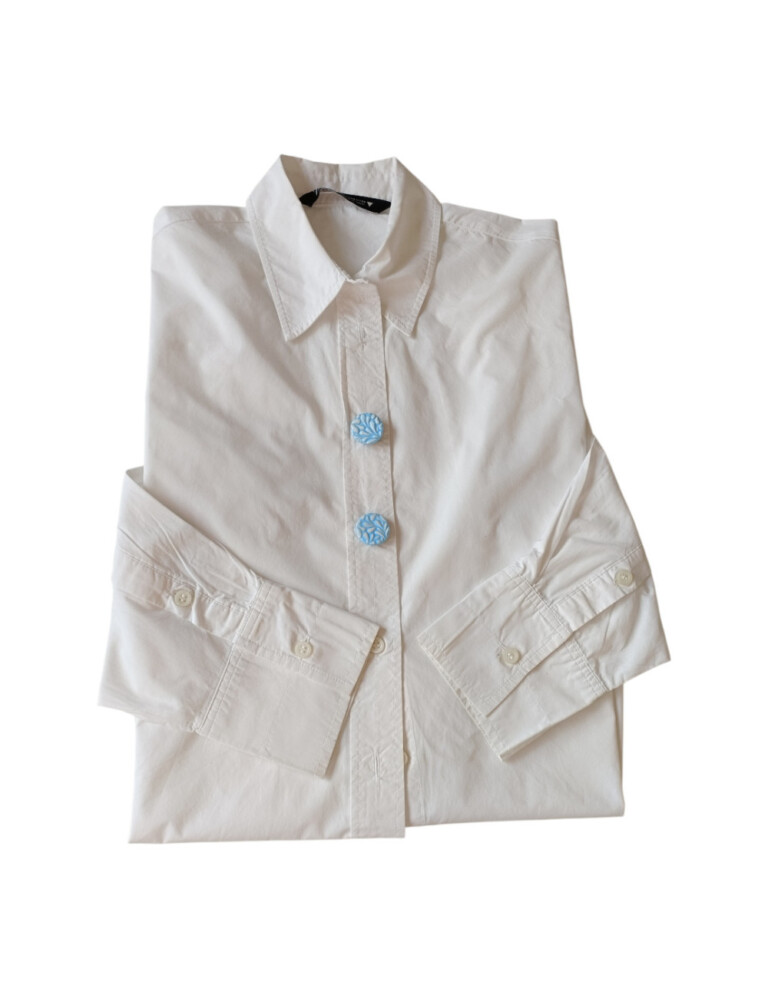 L’Atelier de Patricia - Cache bouton - motif floral – Bleu clair