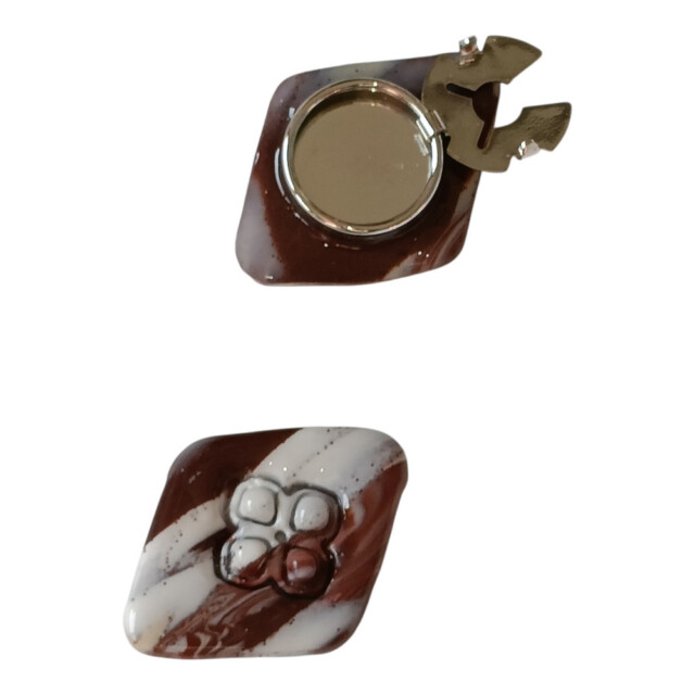 L’Atelier de Patricia - Cache bouton - Choco-Marbré – Beige - chocolat