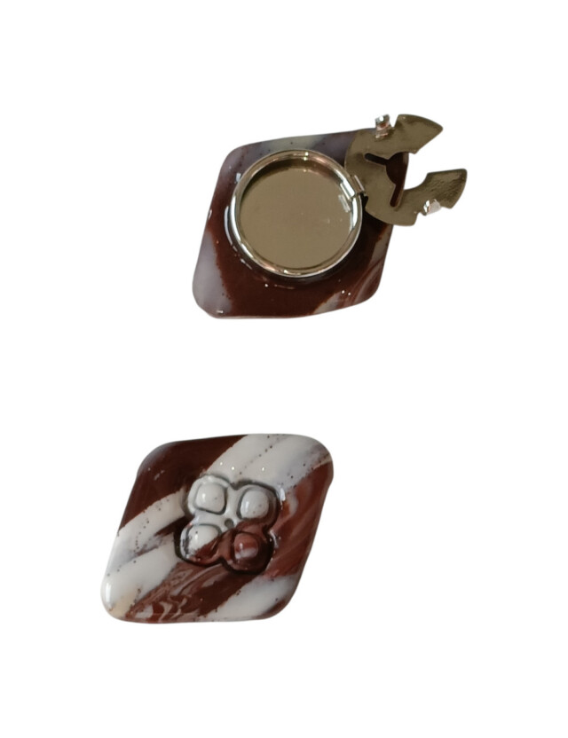 L’Atelier de Patricia - Cache bouton - Choco-Marbré – Beige - chocolat
