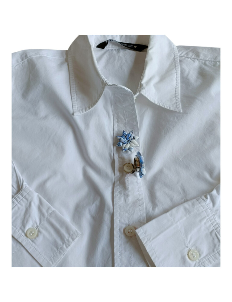 L’Atelier de Patricia - Cache bouton chemise - étoile bleu – Bleu clair