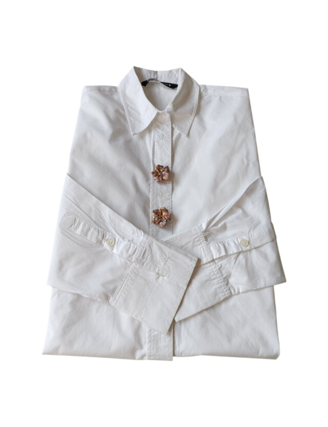 L’Atelier de Patricia - Cache bouton chemise artisanale - Roses Romantiques – Rose et doré