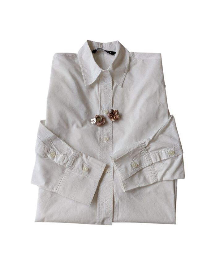 L’Atelier de Patricia - Cache bouton chemise artisanale - Roses Romantiques – Rose et doré