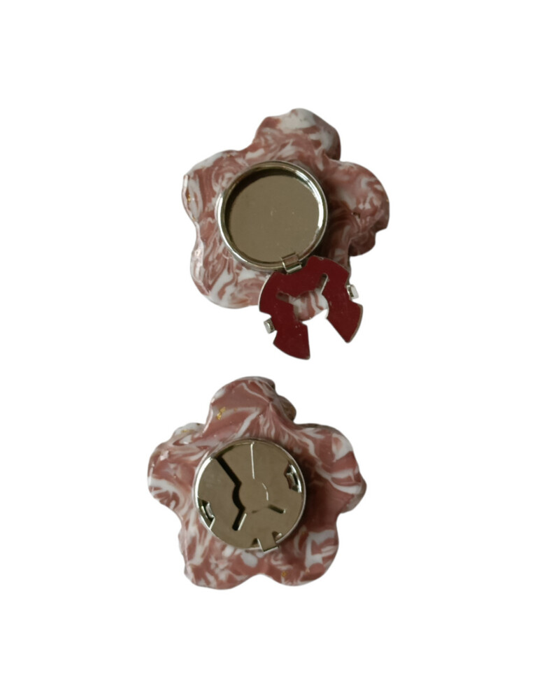 L’Atelier de Patricia - Cache bouton chemise artisanale - Roses Romantiques – Rose et doré
