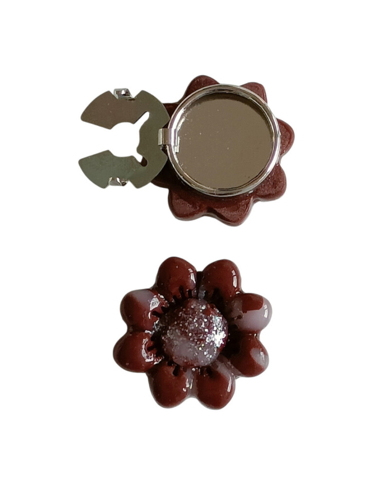 L’Atelier de Patricia - Cache-Bouton Fleur Chocolatée – Marron clair