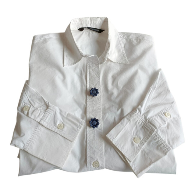 L’Atelier de Patricia - Cache-boutons- Fleur Indigo Glamour – Bleu marine